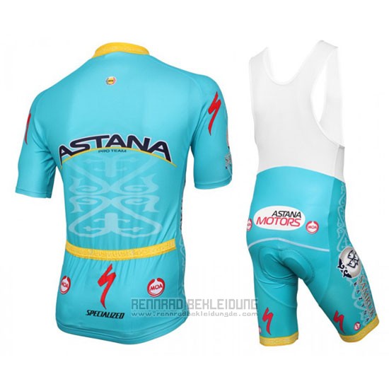 2016 Fahrradbekleidung Astana Hellblau Trikot Kurzarm und Tragerhose - zum Schließen ins Bild klicken